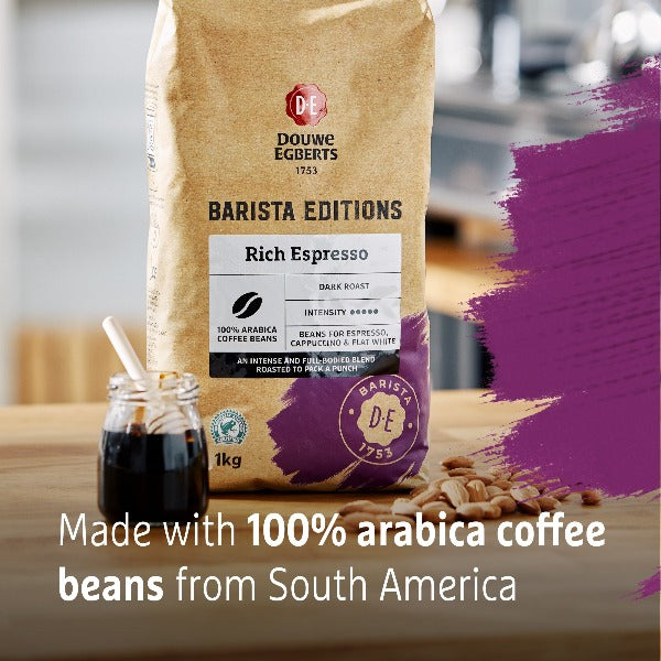 Douwe Egberts Barista Editions Rich Espresso Blend Dark Roast Coffee Beans 1kg