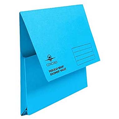 Brights Document Wallets Foolscap Half Flap Blue Pack 50's - NWT FM SOLUTIONS - YOUR CATERING WHOLESALER