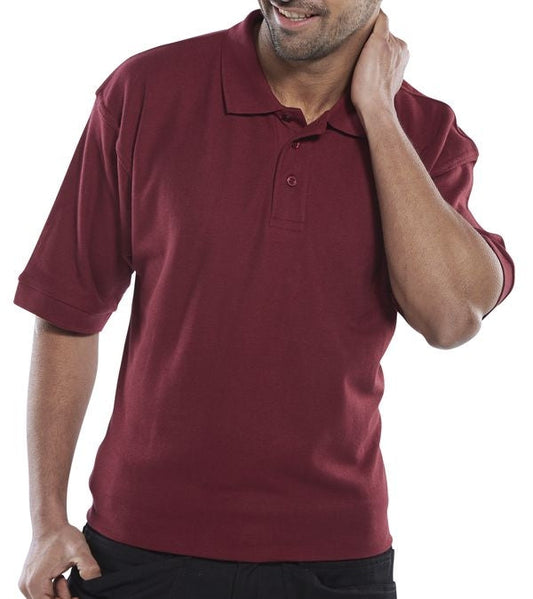 Beeswift Workwear Medium Burgundy Polo Shirt - NWT FM SOLUTIONS - YOUR CATERING WHOLESALER