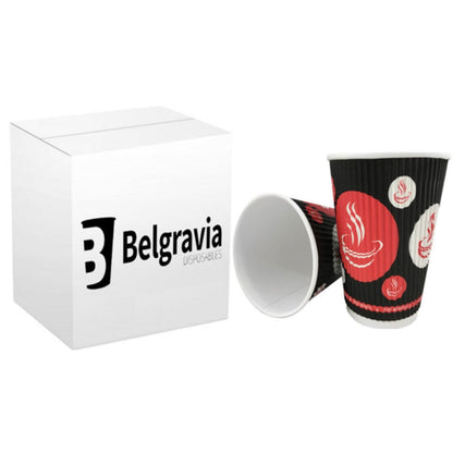 Belgravia 8oz Triple Walled Red Tea & Coffee Ripple Cups 25's