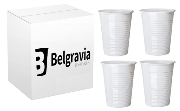 7oz White Plastic Water Cups 100's - NWT FM SOLUTIONS - YOUR CATERING WHOLESALER