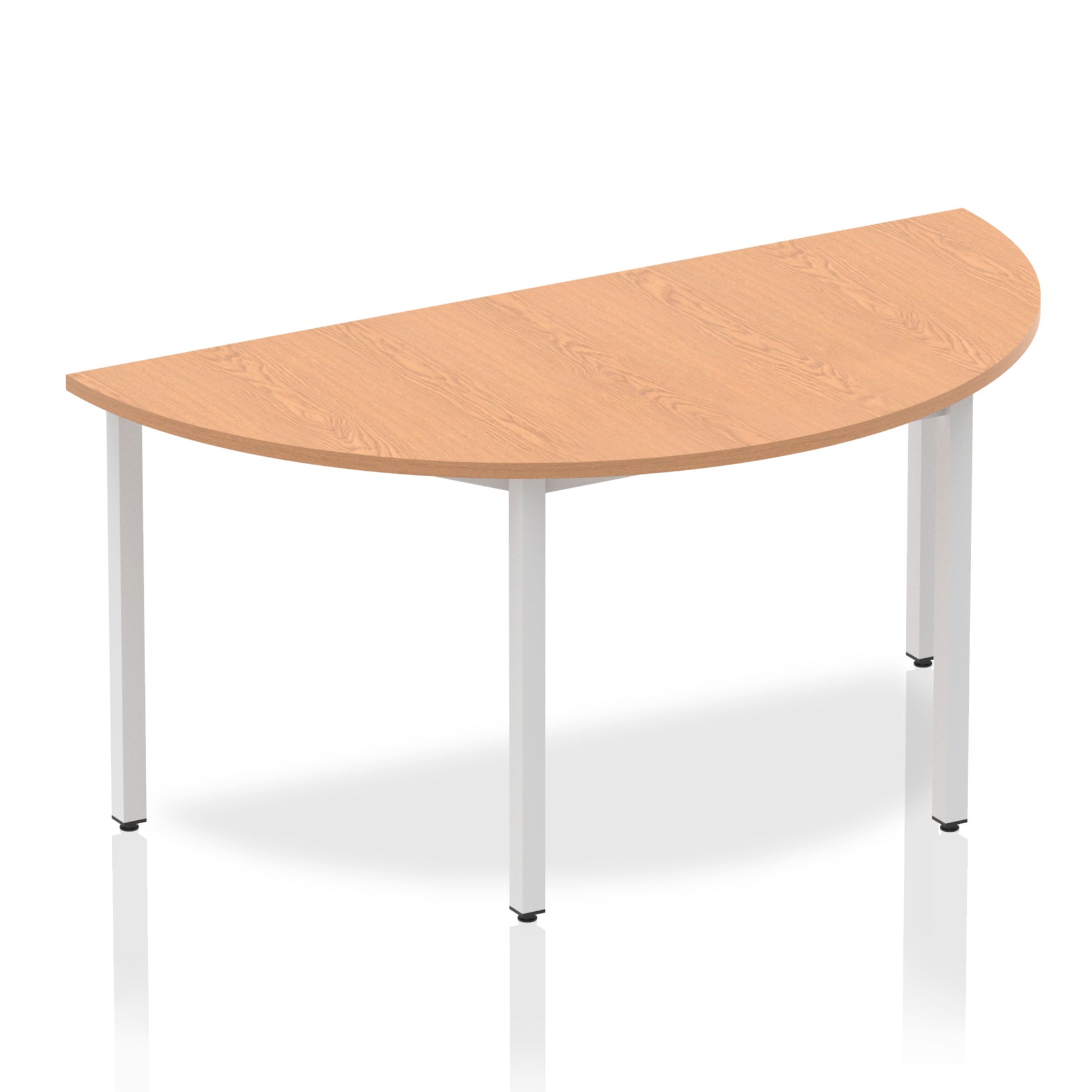Impulse 1600mm Semi Circle Table Oak Top Silver Box Frame Leg BF00138 - NWT FM SOLUTIONS - YOUR CATERING WHOLESALER