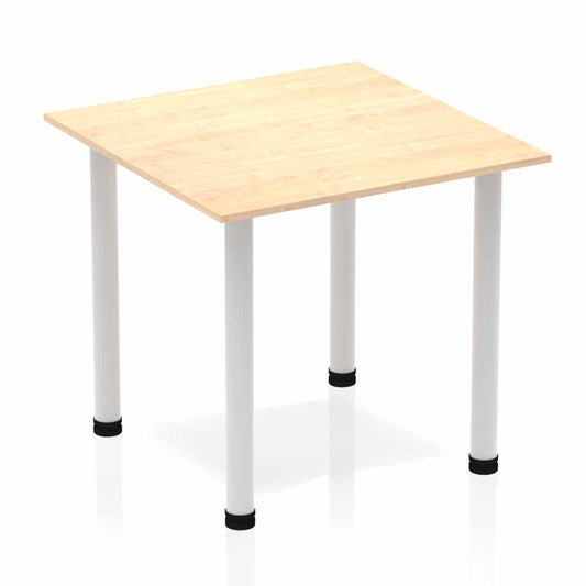 Dynamic Impulse 800mm Square Table Maple Top Silver Post Leg BF00209 - NWT FM SOLUTIONS - YOUR CATERING WHOLESALER