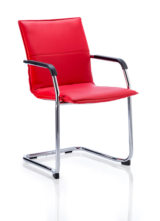 Echo Cantilever Chair Red Soft Bonded Leather BR000037 - NWT FM SOLUTIONS - YOUR CATERING WHOLESALER