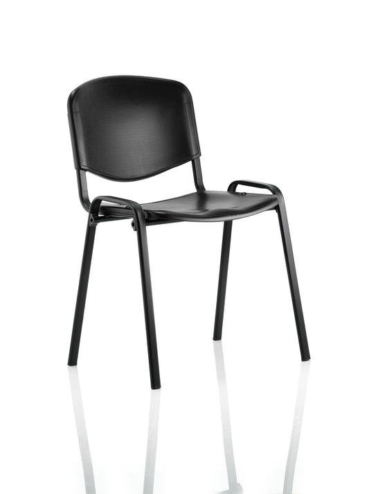 ISO Stacking Chair Black Poly Black Frame BR000056 - NWT FM SOLUTIONS - YOUR CATERING WHOLESALER