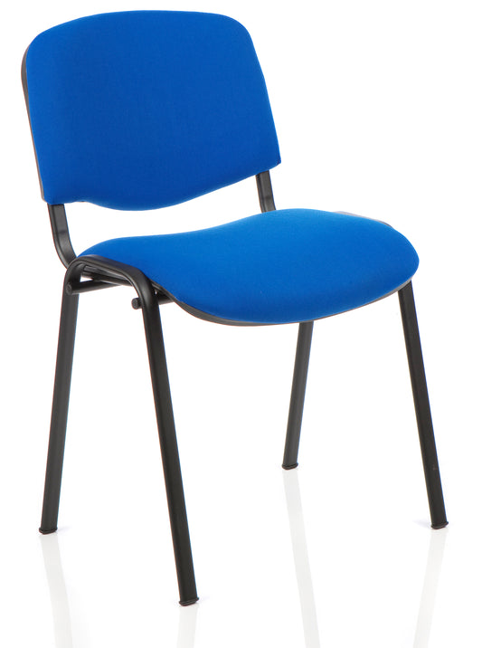 ISO Stacking Chair Blue Fabric Black Frame BR000057 - NWT FM SOLUTIONS - YOUR CATERING WHOLESALER