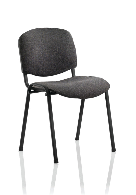 ISO Stacking Chair Charcoal Fabric Black Frame BR000059 - NWT FM SOLUTIONS - YOUR CATERING WHOLESALER