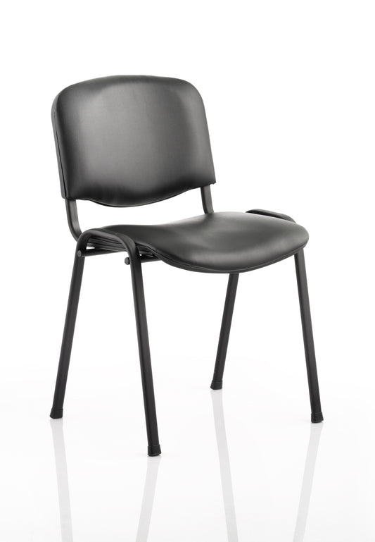 ISO Stacking Chair Black Vinyl Black Frame BR000062 - NWT FM SOLUTIONS - YOUR CATERING WHOLESALER