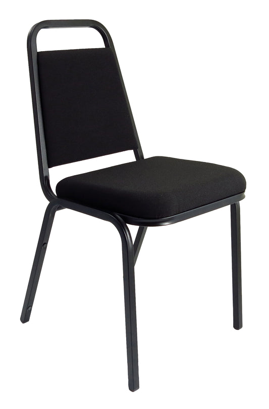 Banqueting Stacking Visitor Chair Black Frme Black Fabric BR000196 - NWT FM SOLUTIONS - YOUR CATERING WHOLESALER