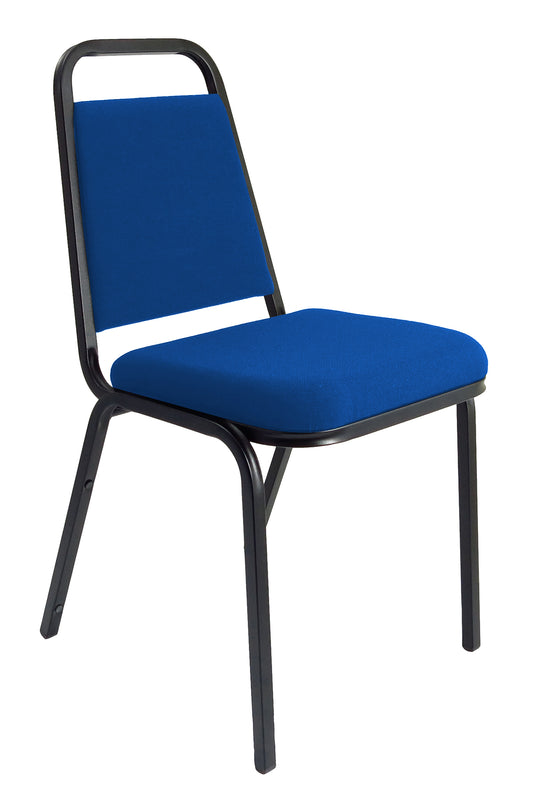 Banqueting Stacking Visitor Chair Black Frame Blue Fabric BR000197 - NWT FM SOLUTIONS - YOUR CATERING WHOLESALER