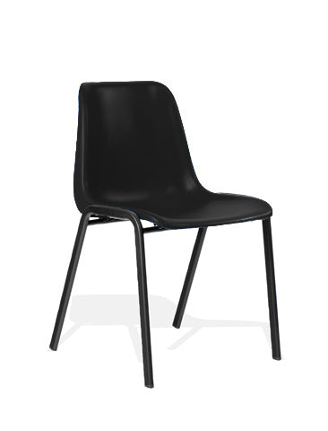 Polly Stacking Visitor Chair Black Polypropylene BR000202 - NWT FM SOLUTIONS - YOUR CATERING WHOLESALER