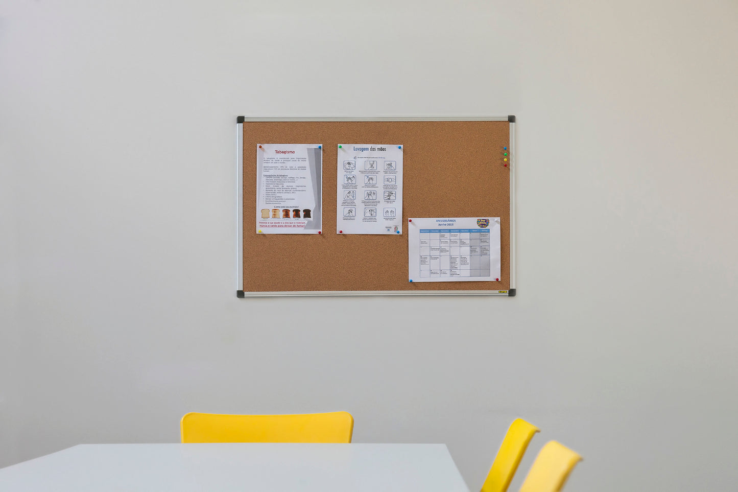 Bi-Office Maya Cork Noticeboard Double Sided Aluminium Frame 900x600mm - CA033750