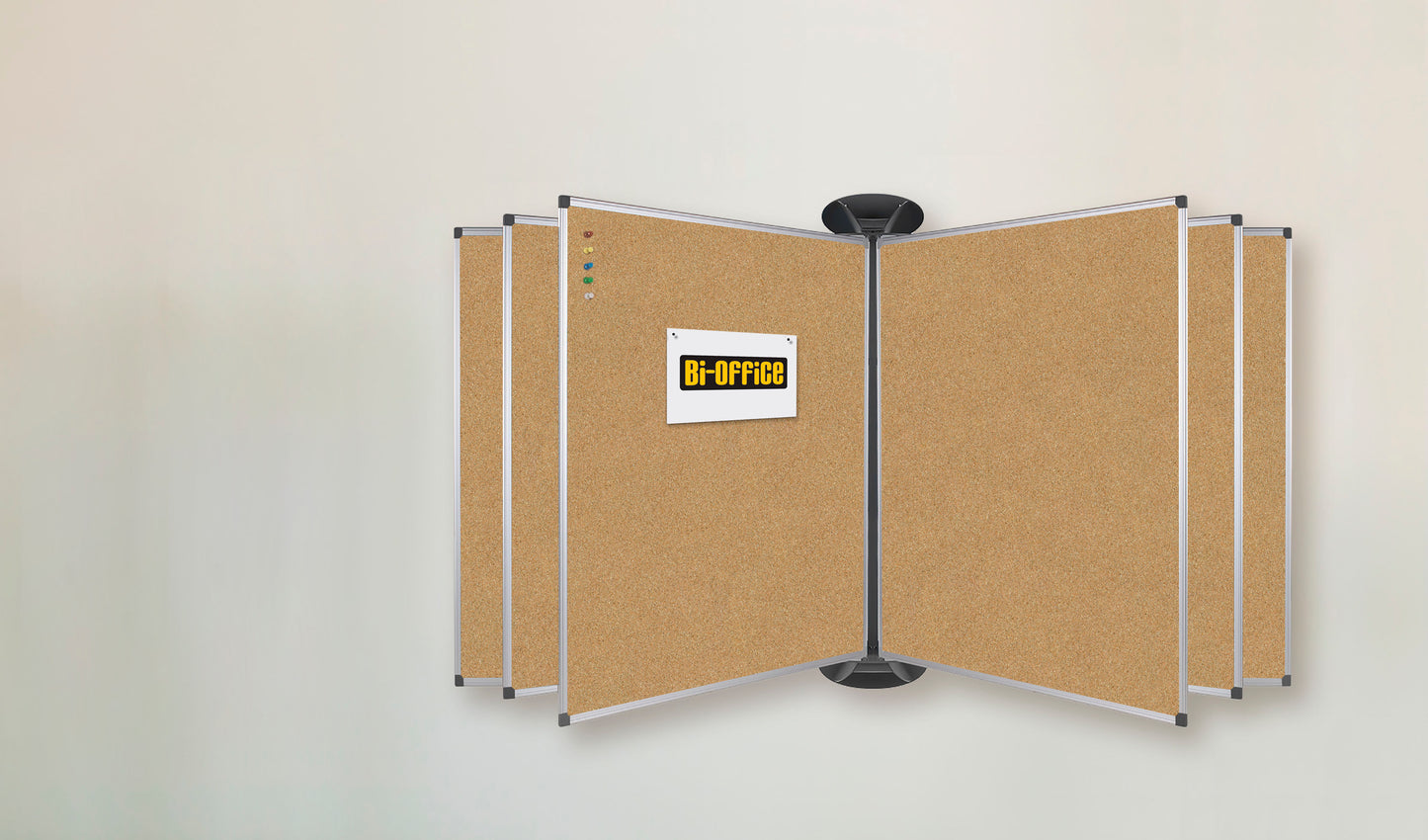 Bi-Office Maya Cork Noticeboard Double Sided Aluminium Frame 900x900mm - CA413750