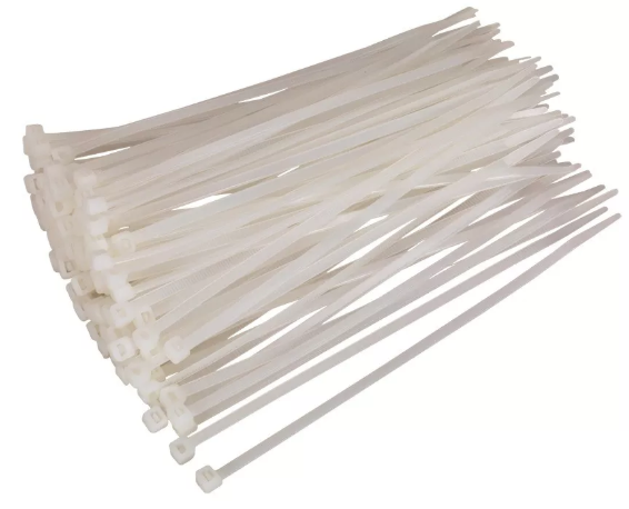 White Cable Ties 200x4.6mm Pack 100's - NWT FM SOLUTIONS - YOUR CATERING WHOLESALER