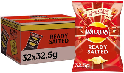 Walkers Crisps Ready Salted Pack 32's
