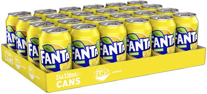Fanta Lemon Soft Drink 330ml Can (Pack of 24)