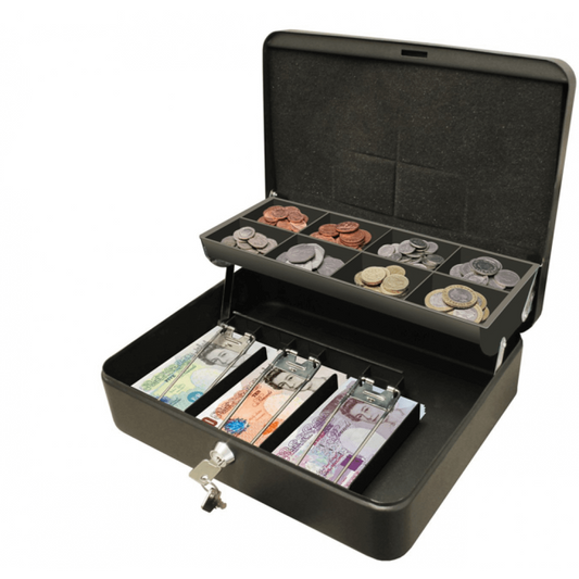 Cathedral Black 12inch Ultimate Cash Box - NWT FM SOLUTIONS - YOUR CATERING WHOLESALER
