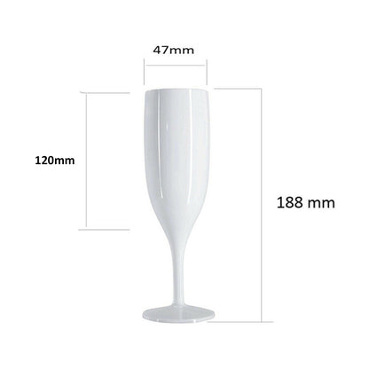 Belgravia White Plastic Champagne Flutes Pack 6"s