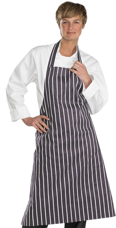 Beeswift Workwear Chefs Butchers Black/White Apron - NWT FM SOLUTIONS - YOUR CATERING WHOLESALER