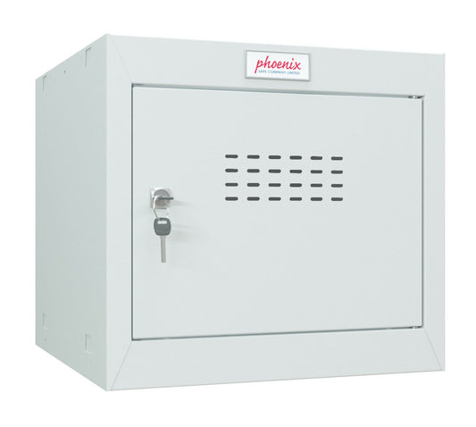 Phoenix CL Series Size 1 Cube Locker in Light Grey with Key Lock CL0344GGK - NWT FM SOLUTIONS - YOUR CATERING WHOLESALER