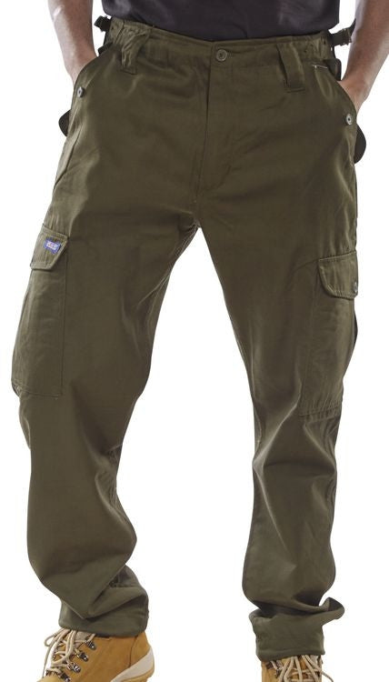 Beeswift Workwear Olive 48 Combat Trousers - NWT FM SOLUTIONS - YOUR CATERING WHOLESALER