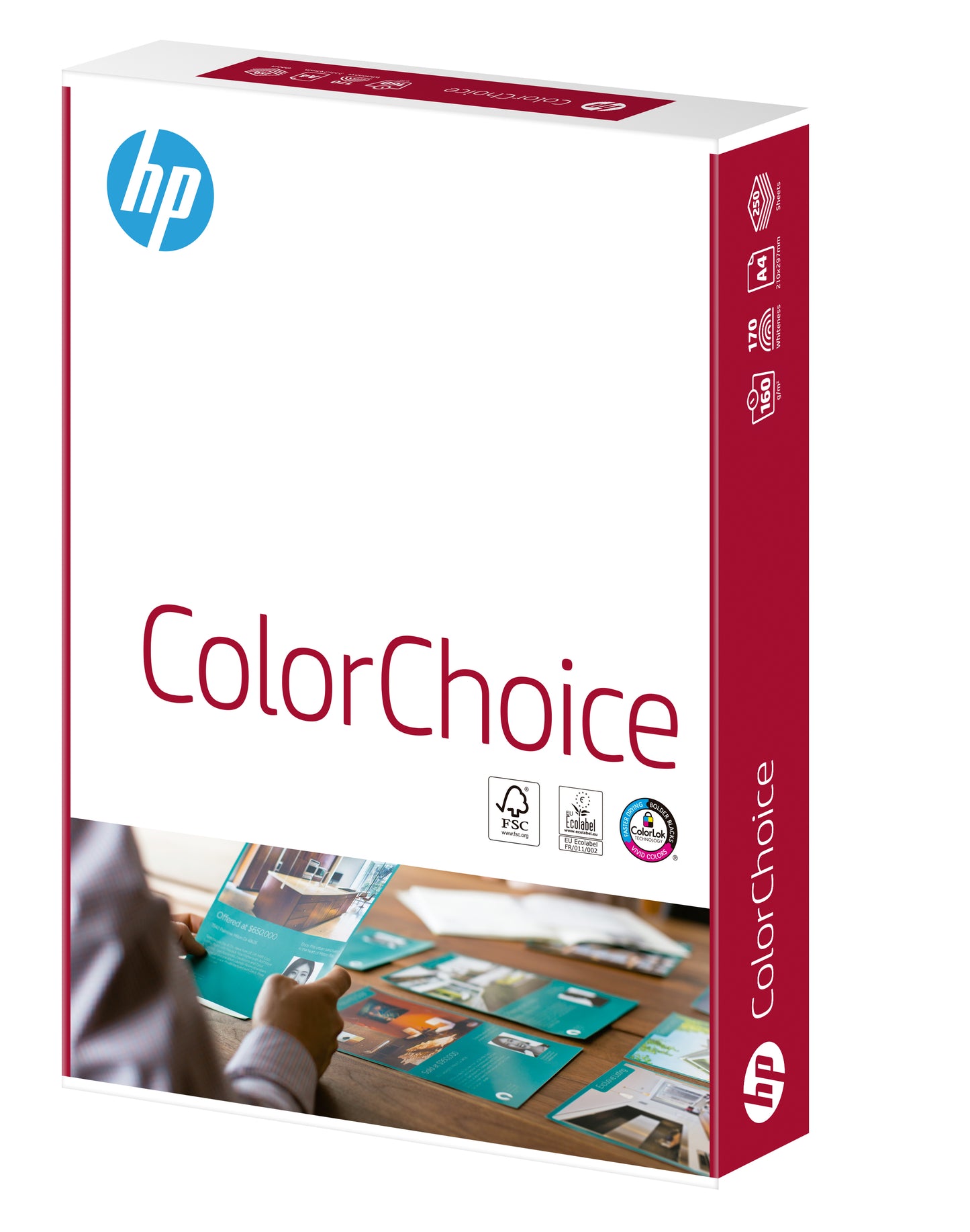 HP Color Choice FSC Paper A4 160gsm White (Ream 250) CHPCC160X425 - NWT FM SOLUTIONS - YOUR CATERING WHOLESALER