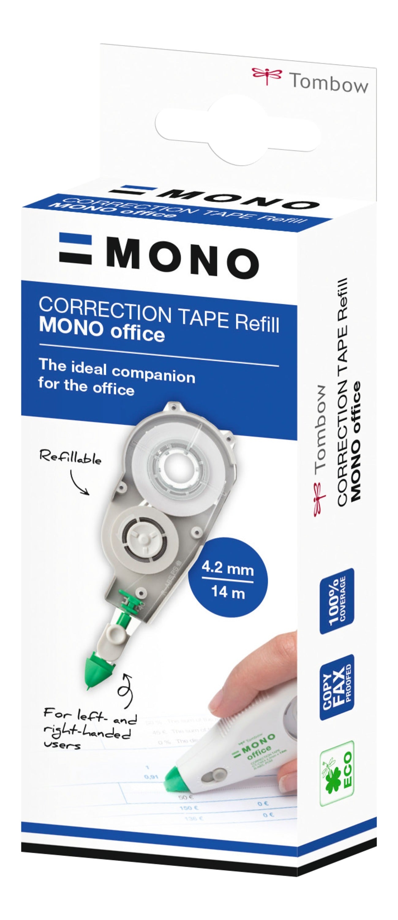 Tombow MONO Office CRE4 Correction Tape Roller Refill for CXE4 4.2mmx14m White - CT-CRE4