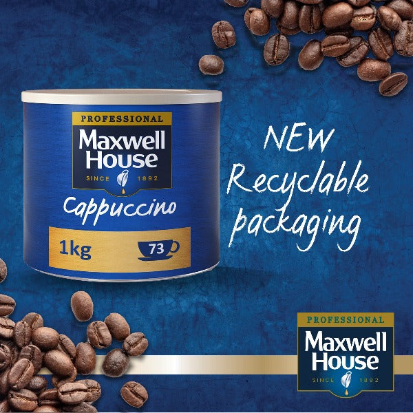 Maxwell House Cappuccino Instant Coffee 1kg Tin