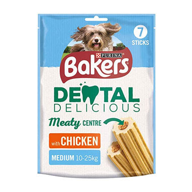 Bakers Dental Delicious Chicken Medium 200g 7 Sticks - NWT FM SOLUTIONS - YOUR CATERING WHOLESALER