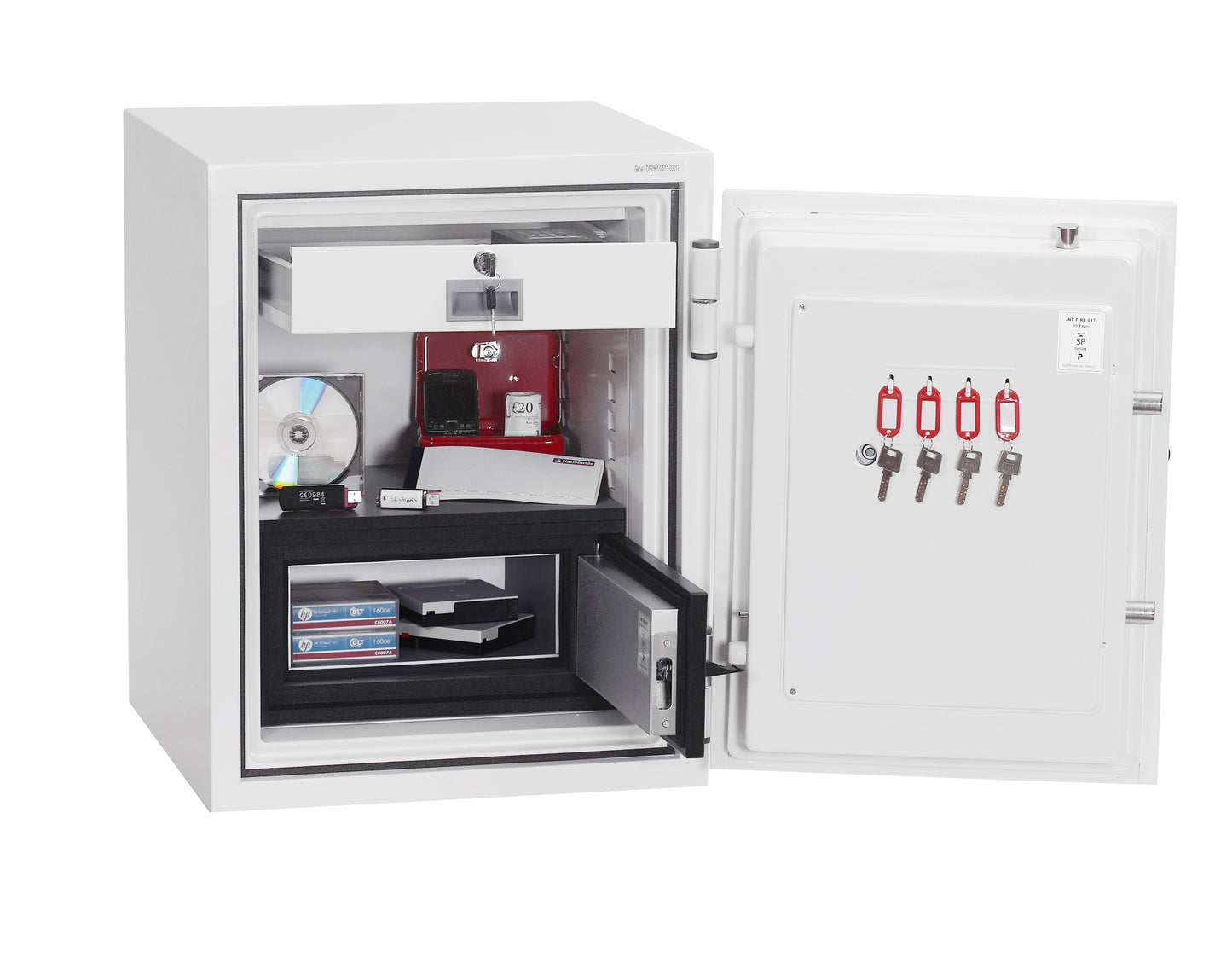 Phoenix Datacombi Size 1 Data Safe Key Lock White DS2501K