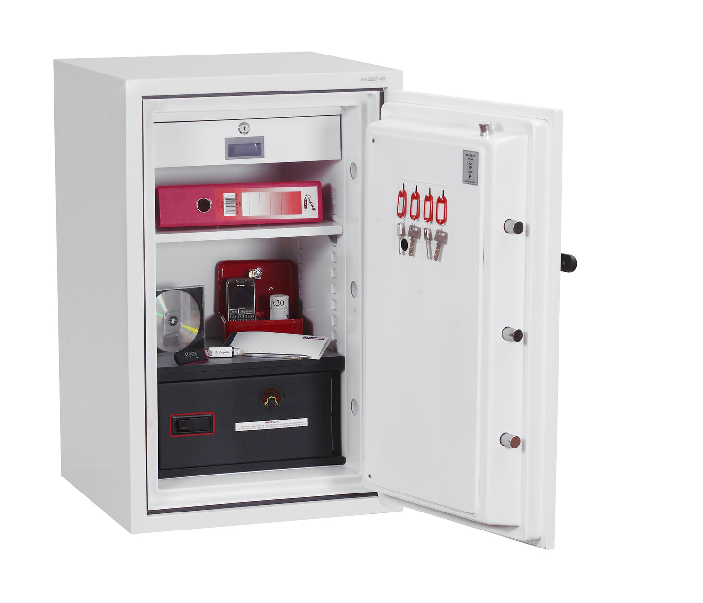 Phoenix Datacombi Size 2 Data Safe Key Lock White DS2502K