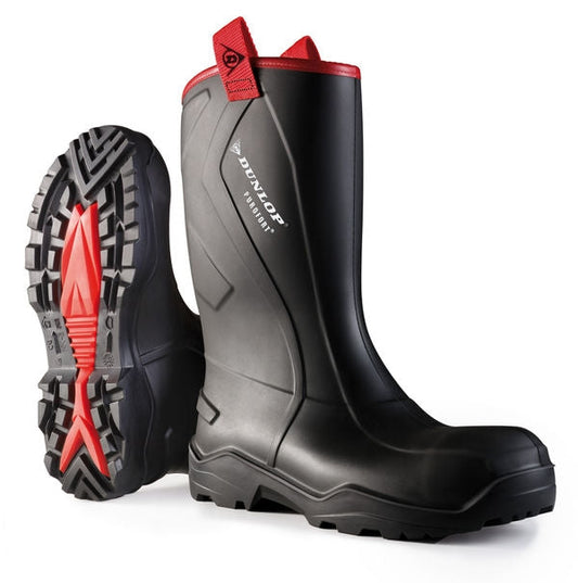 Dunlop Purofort Plus Rugged Full Safety Black Size 13 Boots - NWT FM SOLUTIONS - YOUR CATERING WHOLESALER