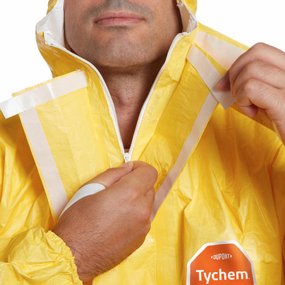 Dupont Tychem 2000C Yellow Medium Hooden Coverall - NWT FM SOLUTIONS - YOUR CATERING WHOLESALER