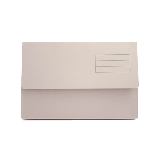 Exacompta Document Wallet Manilla Foolscap Half Flap 250gsm Buff (Pack 50) - DW250-BUFZ - NWT FM SOLUTIONS - YOUR CATERING WHOLESALER