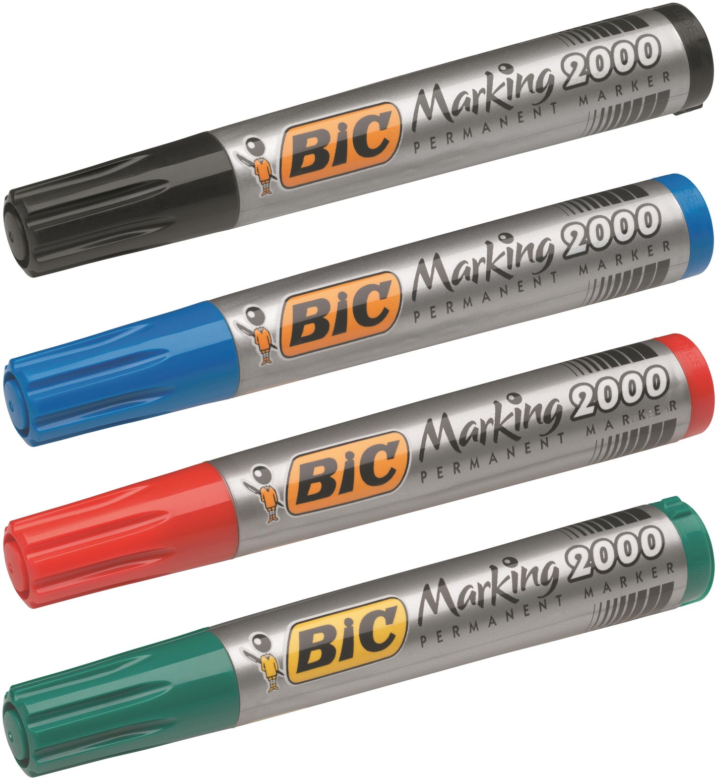 Bic Marking 2000 Permanent Marker Bullet Tip 1.7mm Line Assorted Colours (Pack 4) - 8209112