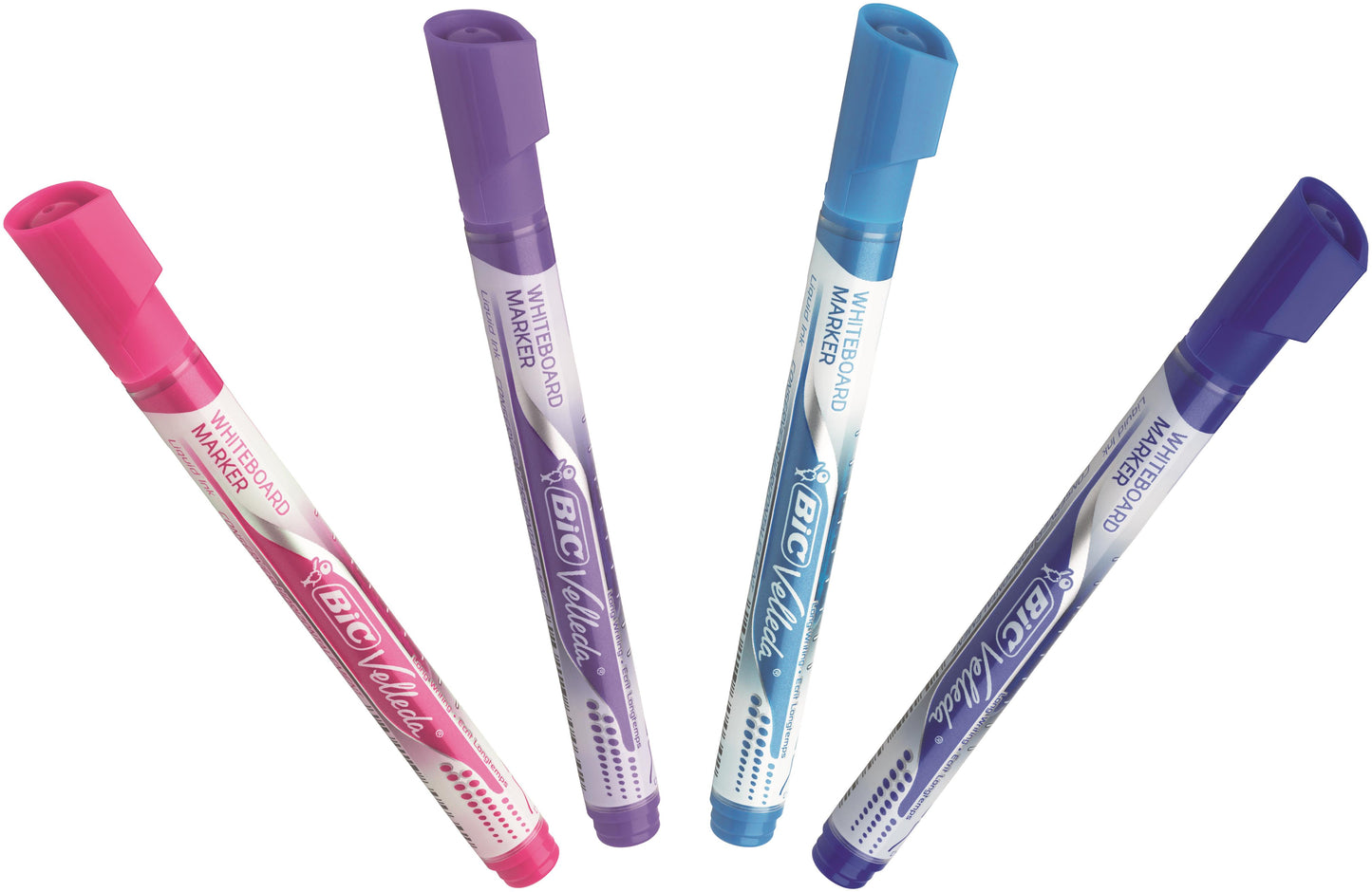 Bic Velleda Pocket Liquid Ink Whiteboard Marker Bullet Tip 2.3mm Line Assorted Colours (Pack 4) - 902099