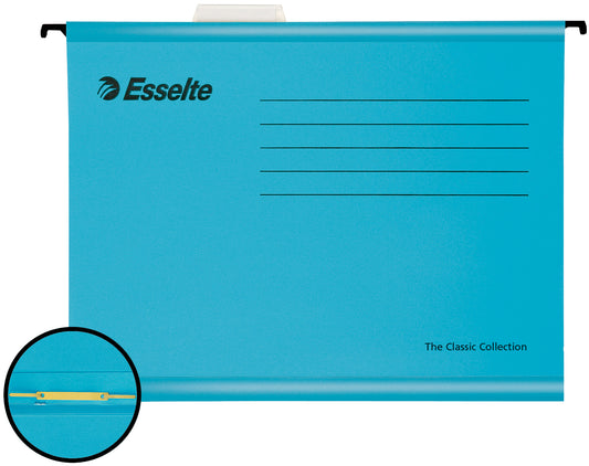 Esselte Pendaflex A4 Reinforced Suspension File Card V Base Blue (Pack 10) 93130 - NWT FM SOLUTIONS - YOUR CATERING WHOLESALER