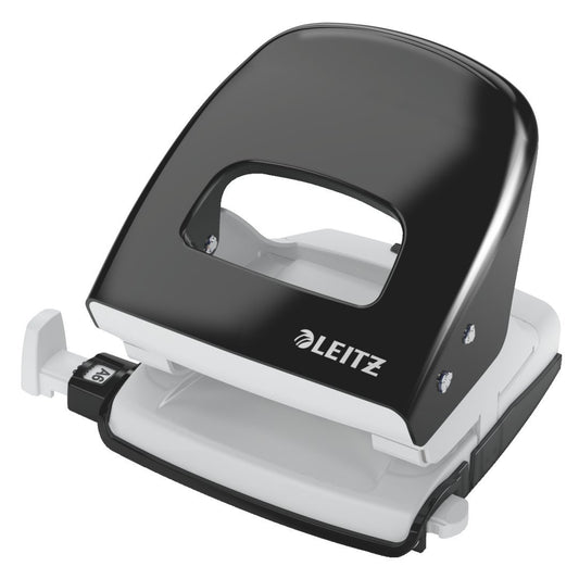 Leitz 5008 2 Hole Punch Metal 30 Sheet Black 50080095 - NWT FM SOLUTIONS - YOUR CATERING WHOLESALER