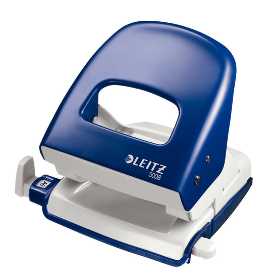 Leitz 5008 2 Hole Punch Metal 30 Sheet Blue 50080035 - NWT FM SOLUTIONS - YOUR CATERING WHOLESALER