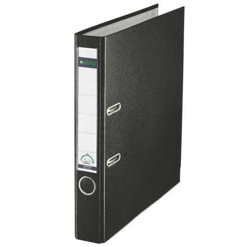 Leitz 180 Lever Arch File Polypropylene A4 52mm Spine Width Black (Pack 10) 10151095 - NWT FM SOLUTIONS - YOUR CATERING WHOLESALER