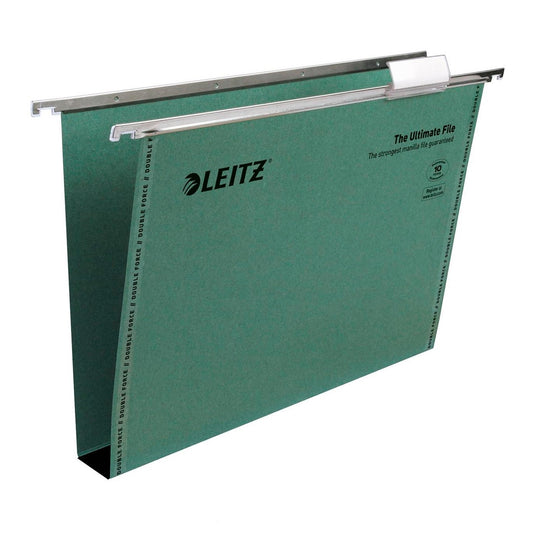 Leitz Ultimate Clenched Bar Foolscap Suspension File Card 30mm Green (Pack 50) 17450055 - NWT FM SOLUTIONS - YOUR CATERING WHOLESALER