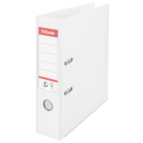 Esselte No.1 Lever Arch File Polypropylene A4 75mm Spine Width White (Pack 10) 811300 - NWT FM SOLUTIONS - YOUR CATERING WHOLESALER