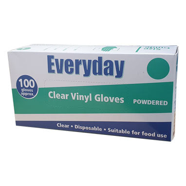 Delight Clear Lightly Powdered LARGE Vinyl Gloves 100's - NWT FM SOLUTIONS - YOUR CATERING WHOLESALER