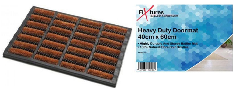 Fixtures Heavy Duty 40x60cm Coir Door Mat - NWT FM SOLUTIONS - YOUR CATERING WHOLESALER