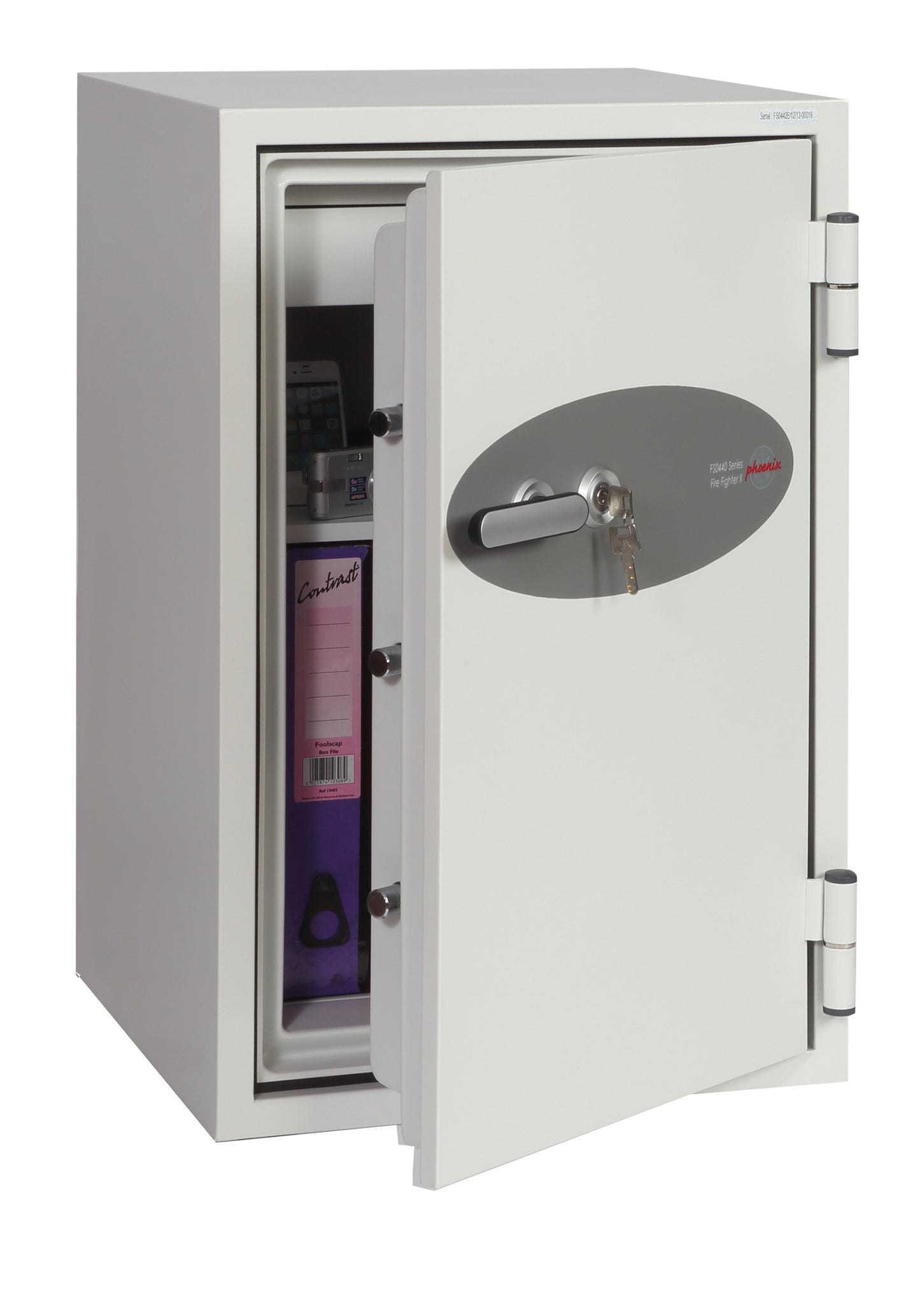 Phoenix Fire Fighter Size 2 Fire Safe Key Lock White FS0442K - NWT FM SOLUTIONS - YOUR CATERING WHOLESALER