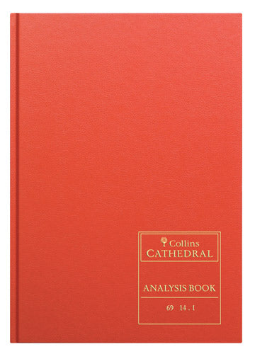 Collins Cathedral Analysis Book Casebound A4 14 Cash Column 96 Pages Red 69/14.1 - 811081 - NWT FM SOLUTIONS - YOUR CATERING WHOLESALER