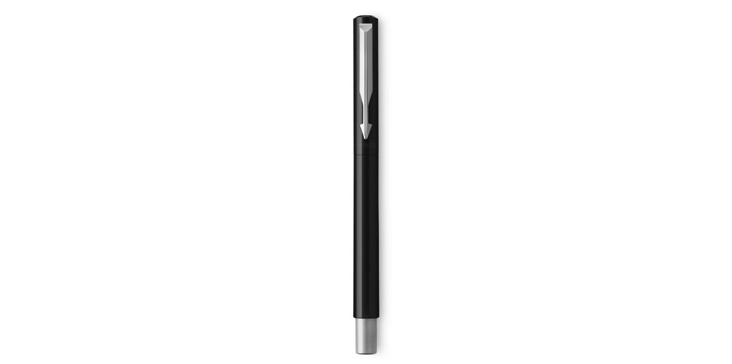 Parker Vector Fountain Pen Black/Stainless Steel Barrel Blue Ink - S0881041