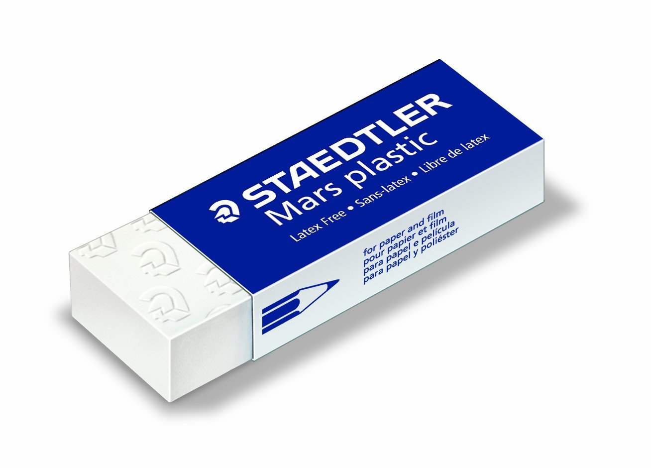 Staedtler Mars Plastic Eraser White with Blue Sleeve (Pack 2) - 52650BK2DA - NWT FM SOLUTIONS - YOUR CATERING WHOLESALER
