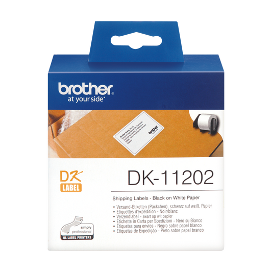 Brother Black On White Shipping Label Roll 62mm x 100mm 300 labels - DK11202 - NWT FM SOLUTIONS - YOUR CATERING WHOLESALER