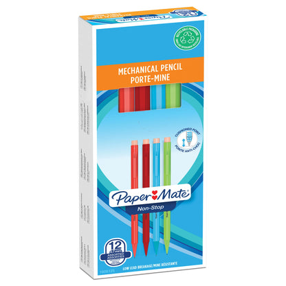 Paper Mate Non Stop Mechanical Pencil HB 0.7mm Lead Assorted Colour Barrel (Pack 12) - 1906125 - NWT FM SOLUTIONS - YOUR CATERING WHOLESALER